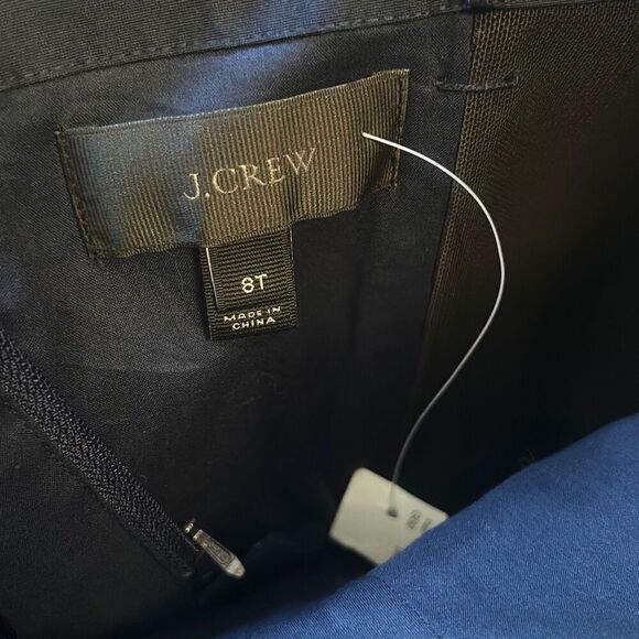 J Crew Strapless Midi Dress Black Tie Formal Cocktail Party Navy 8T - Picture 3 of 5